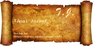 Tápai József névjegykártya